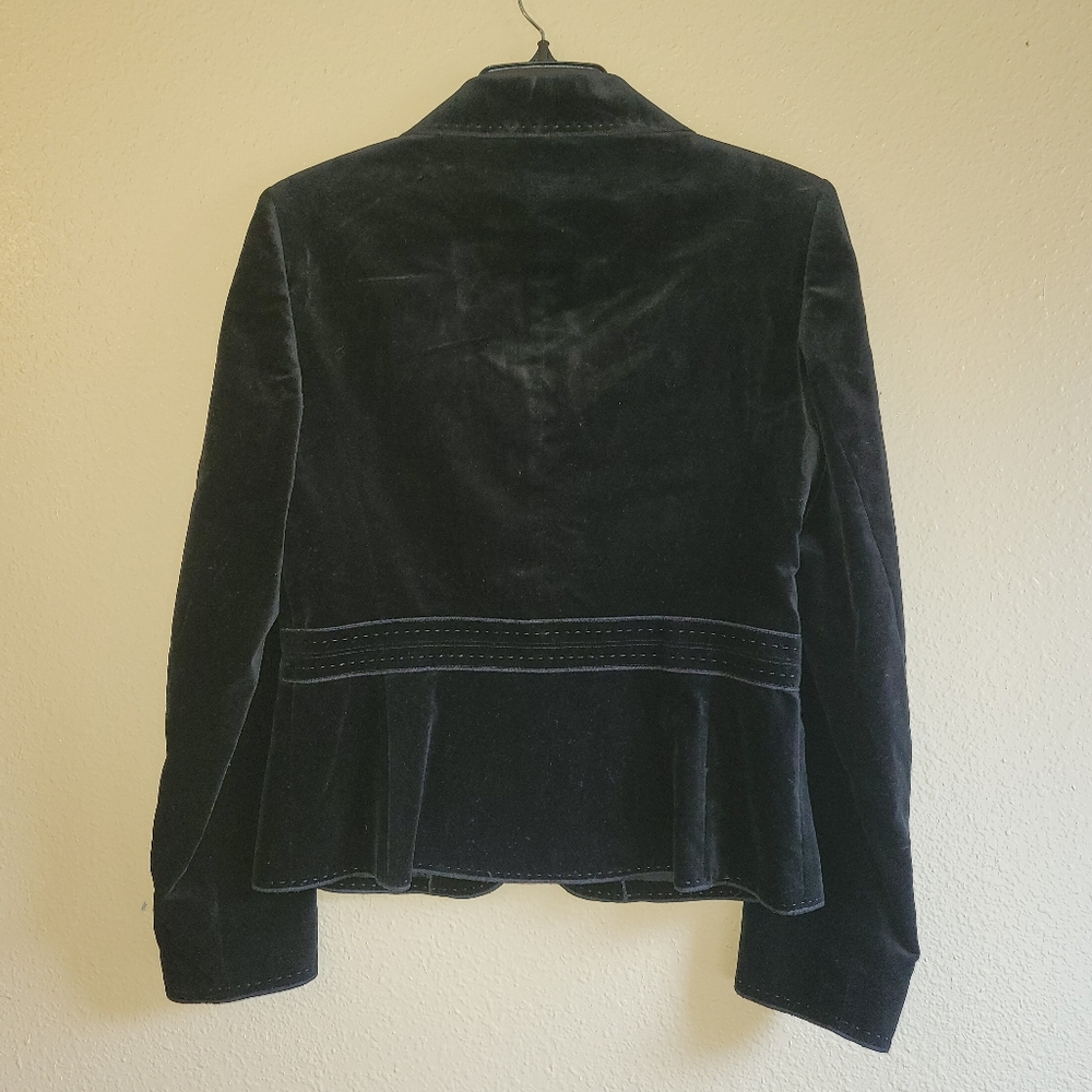 Ann Taylor Black Velvet Jacket Size 4 - Picture 8 of 12